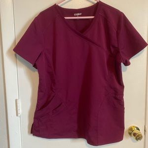 Large maroon scrub top